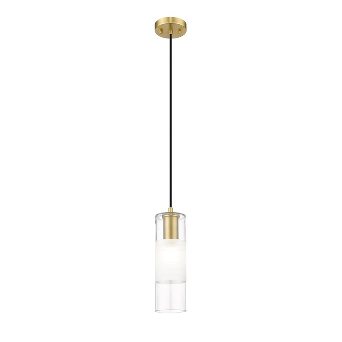 Z-Lite Alton 1 Light 5" Pendant, Modern Gold/Clear/Frosted