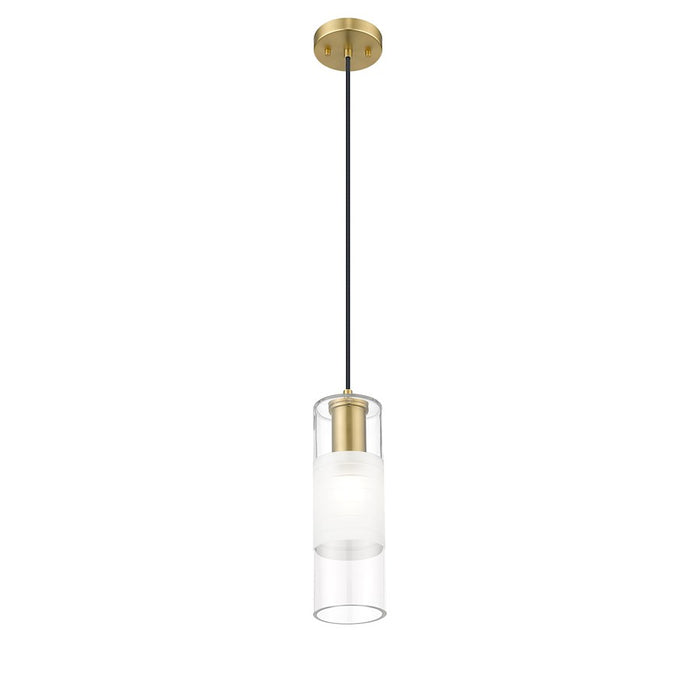 Z-Lite Alton 1 Light 5" Pendant, Modern Gold/Clear/Frosted