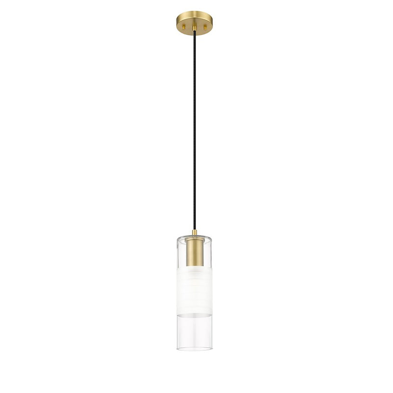 Z-Lite Alton 1 Light 5" Pendant, Modern Gold/Clear/Frosted