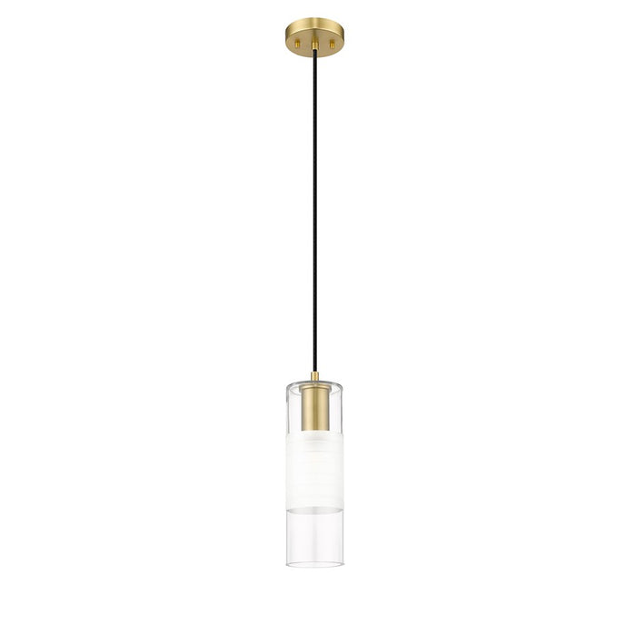 Z-Lite Alton 1 Light 5" Pendant, Modern Gold/Clear/Frosted