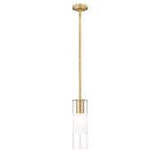 Z-Lite Alton 1 Light 5" RodPendant, Modern Gold/Clear/Frosted - 824P-ROD-MGLD