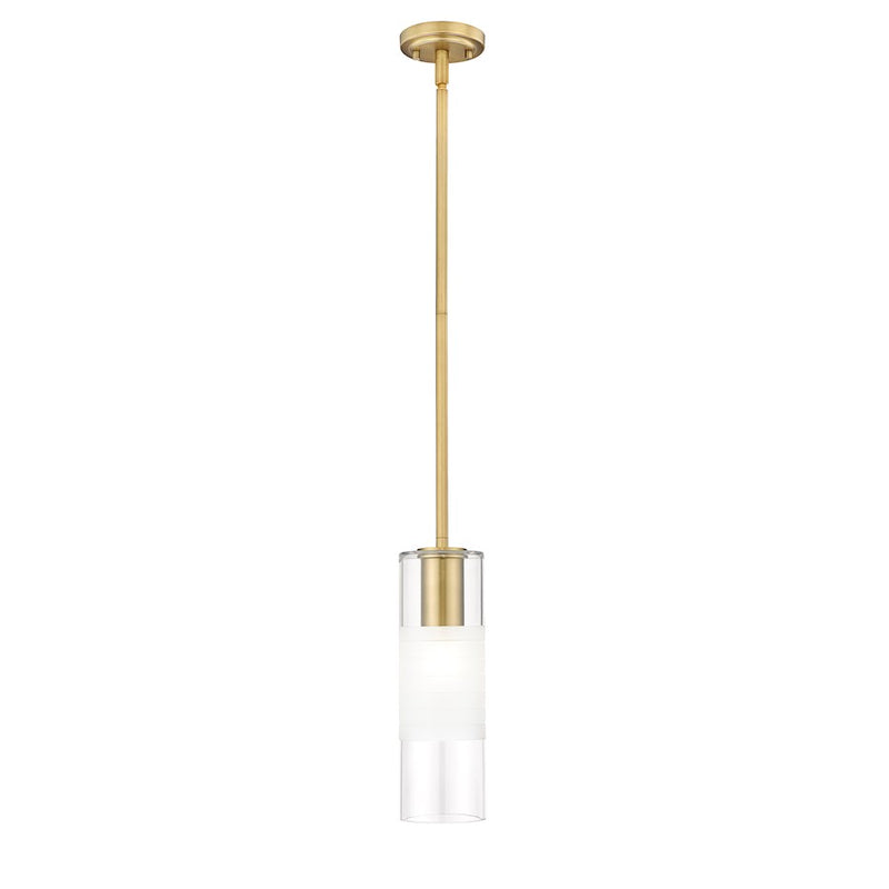 Z-Lite Alton 1 Light 5" RodPendant, Modern Gold/Clear/Frosted - 824P-ROD-MGLD