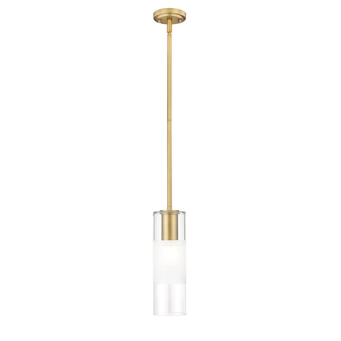 Z-Lite Alton 1 Light 5" RodPendant, Modern Gold/Clear/Frosted - 824P-ROD-MGLD