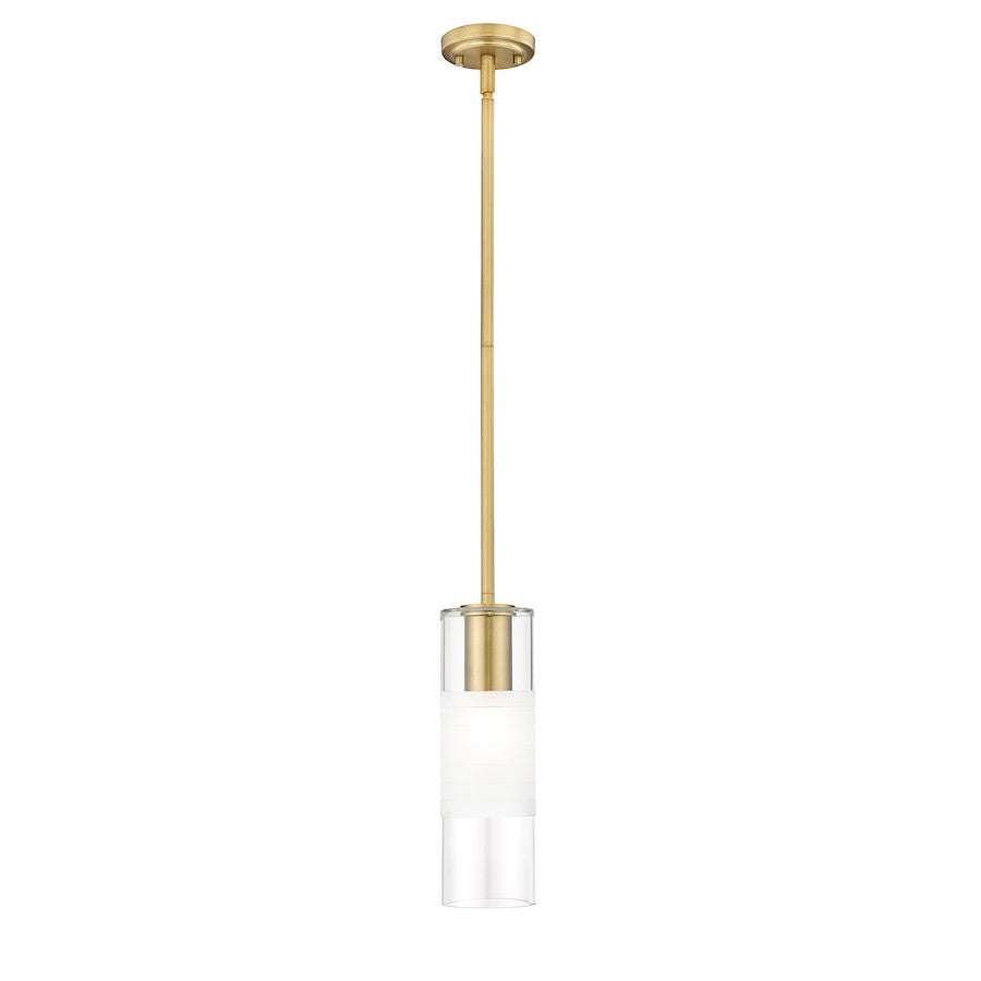 Z-Lite Alton 1 Light 5" RodPendant, Modern Gold/Clear/Frosted - 824P-ROD-MGLD