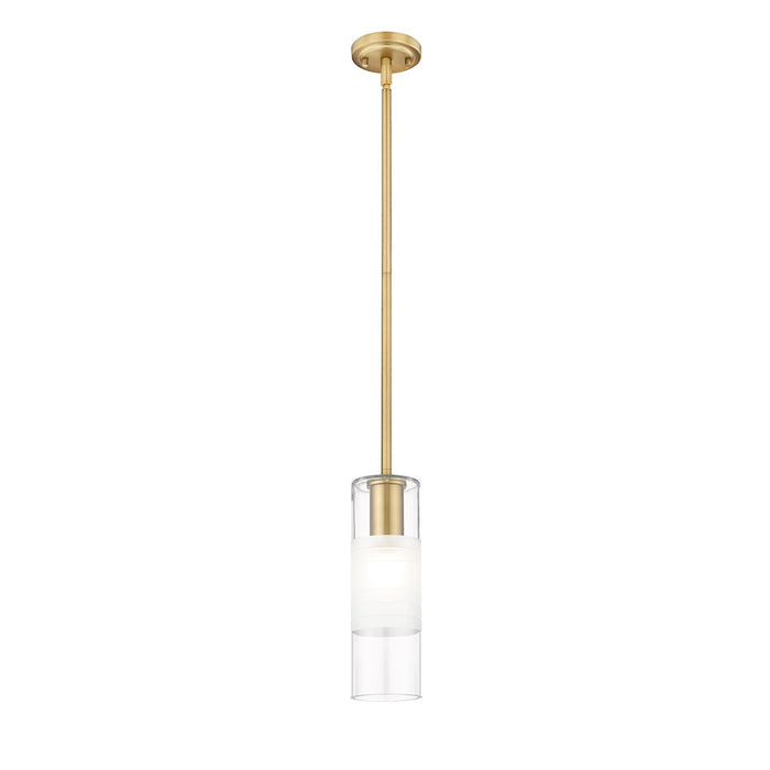 Z-Lite Alton 1 Light 5" Rodpendant, Modern Gold/Clear/Frosted