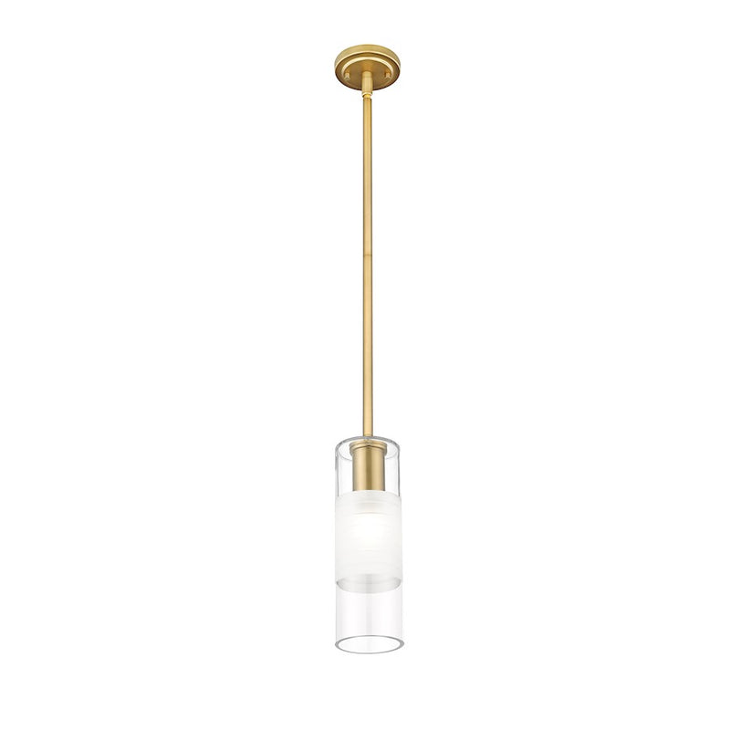 Z-Lite Alton 1 Light 5" Rodpendant, Modern Gold/Clear/Frosted