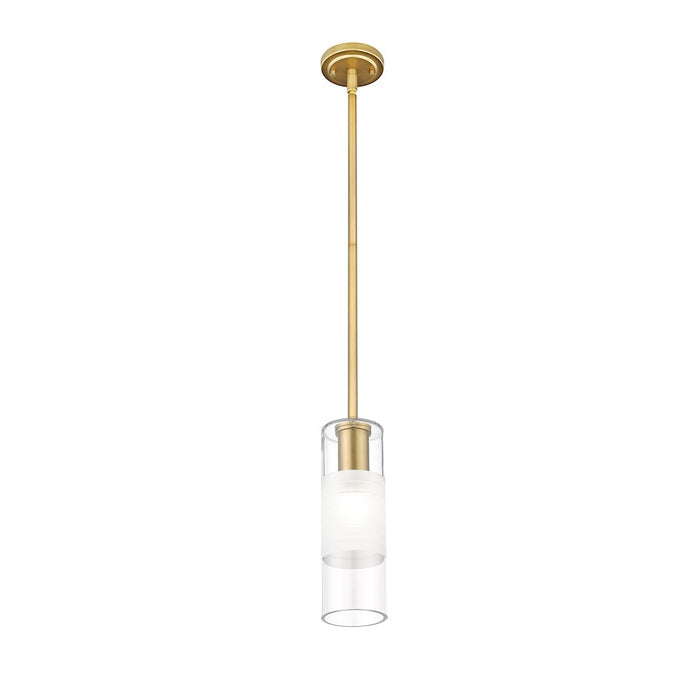 Z-Lite Alton 1 Light 5" Rodpendant, Modern Gold/Clear/Frosted