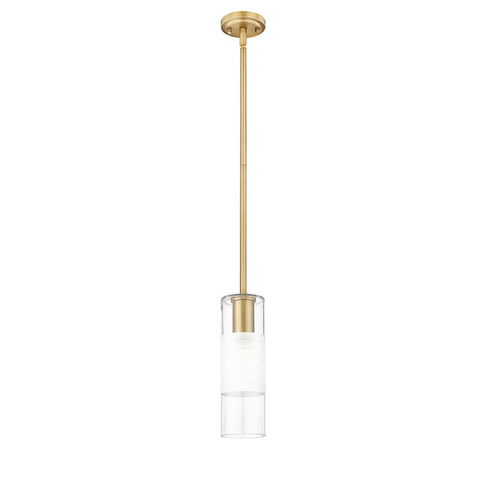 Z-Lite Alton 1 Light 5" Rodpendant, Modern Gold/Clear/Frosted