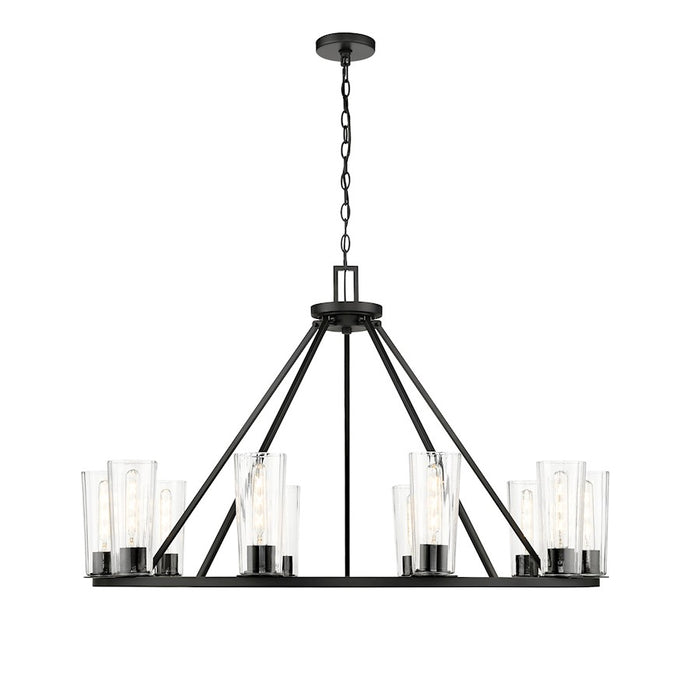 Z-Lite Titus 10 Light 46" Chandelier, Matte Black/Clear