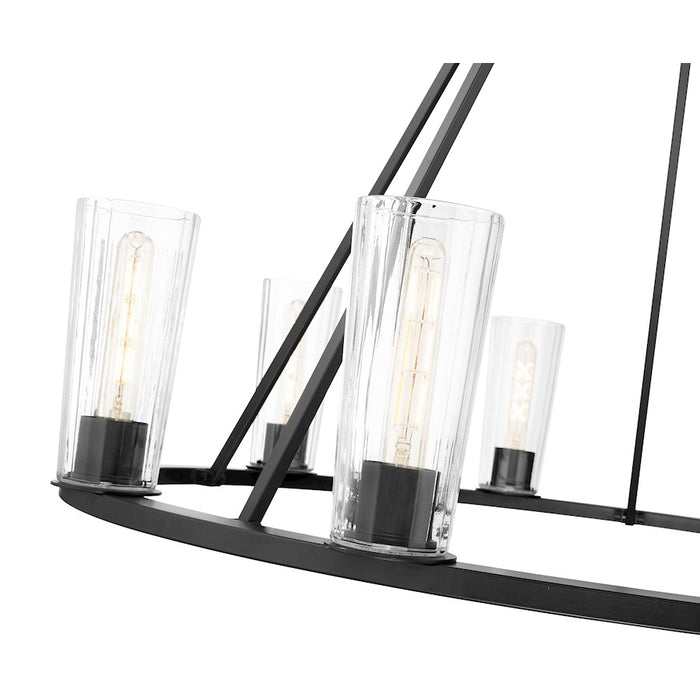 Z-Lite Titus 10 Light 46" Chandelier, Matte Black/Clear