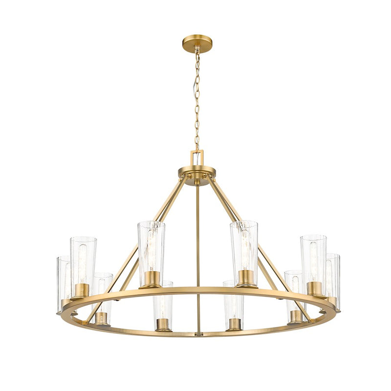 Z-Lite Titus 10 Light 46" Chandelier, Modern Gold/Clear
