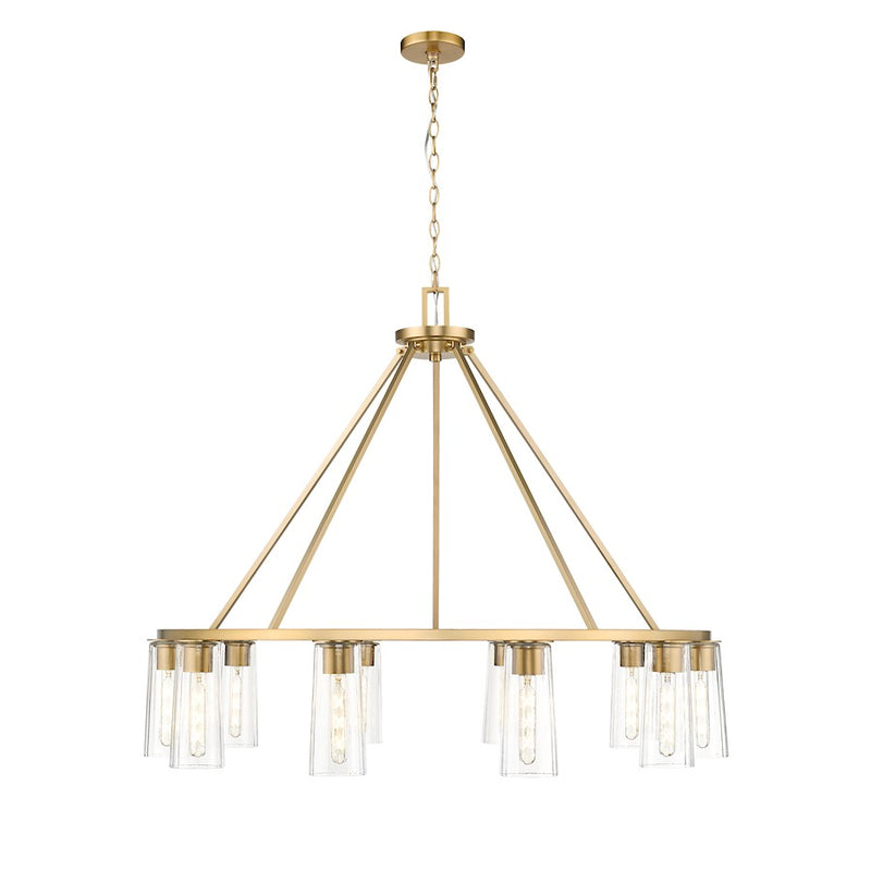 Z-Lite Titus 10 Light 46" Chandelier, Modern Gold/Clear