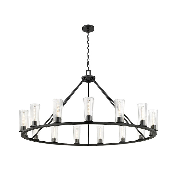 Z-Lite Titus 15 Light 62.5" Chandelier, Matte Black/Clear