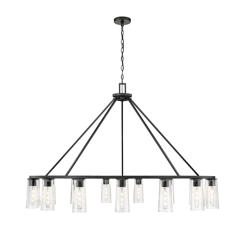 Z-Lite Titus 15 Light 62.5" Chandelier, Matte Black/Clear