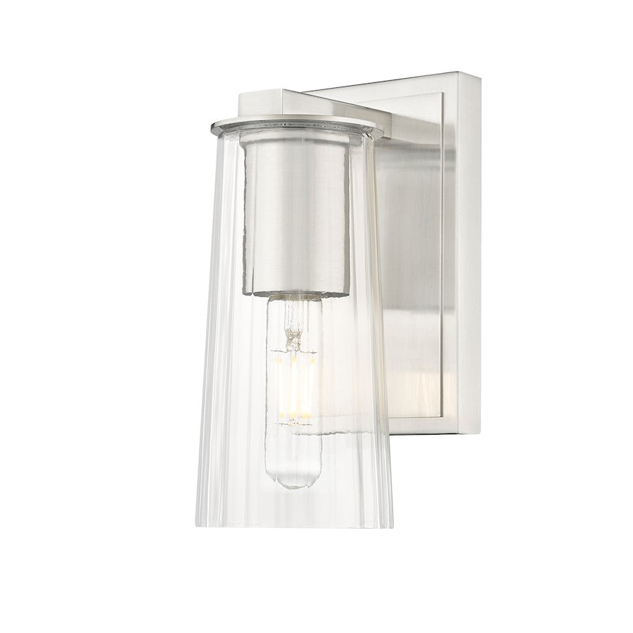 Z-Lite Titus 1 Light 4.5" Wall Sconce, Brushed Nickel/Clear - 826-1S-BN