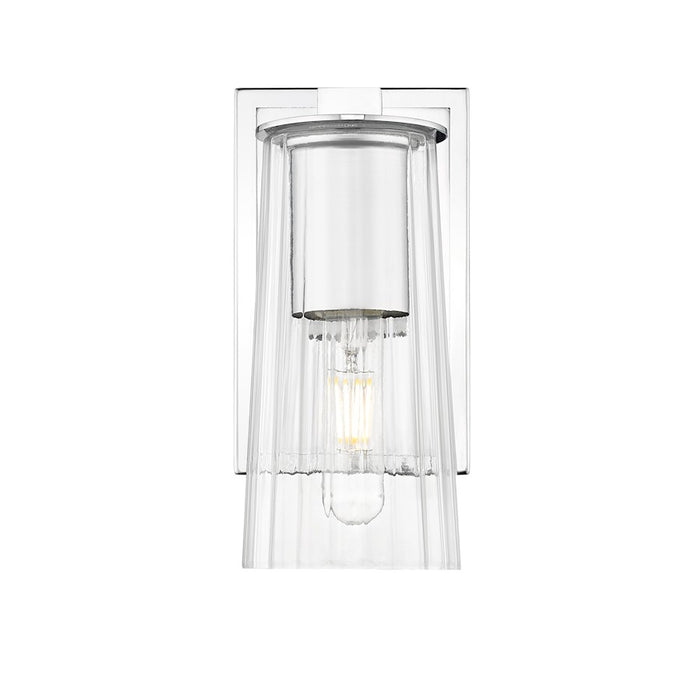 Z-Lite Titus 1 Light 4.5" Wall Sconce, Chrome/Clear