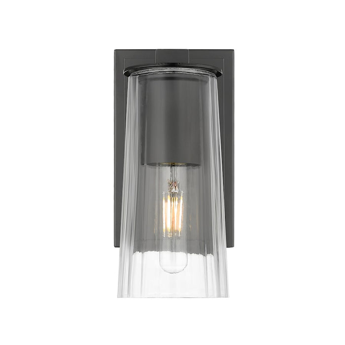 Z-Lite Titus 1 Light 4.5" Wall Sconce, Matte Black/Clear