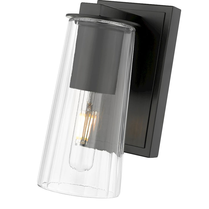 Z-Lite Titus 1 Light 4.5" Wall Sconce, Matte Black/Clear