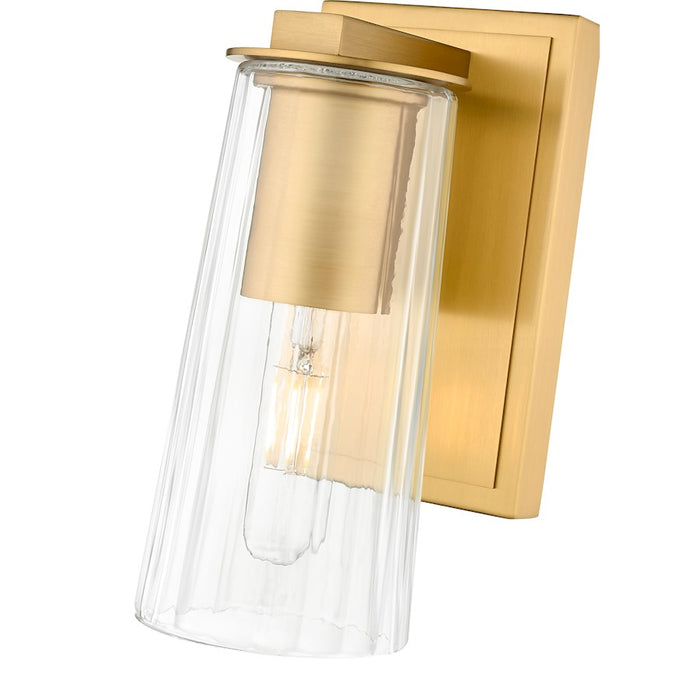 Z-Lite Titus 1 Light 4.5" Wall Sconce, Modern Gold/Clear