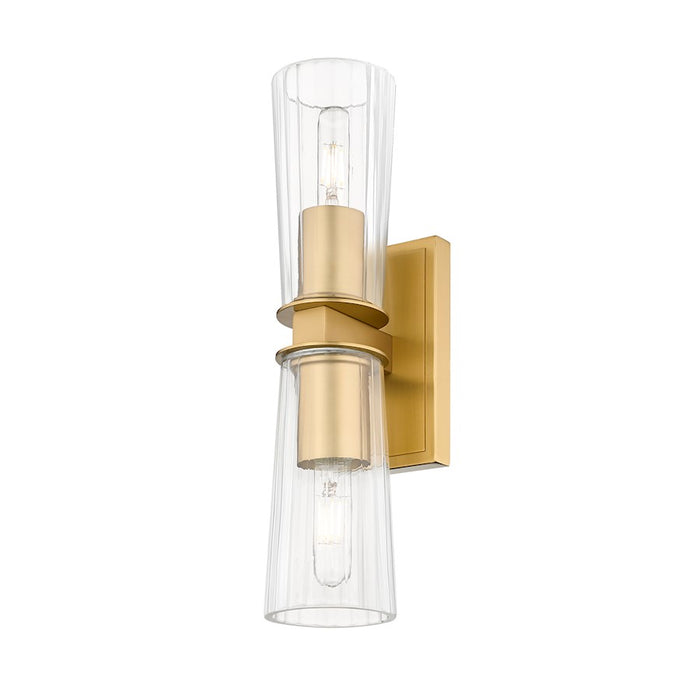 Z-Lite Titus 2 Light 4.5" Wall Sconce, Modern Gold/Clear