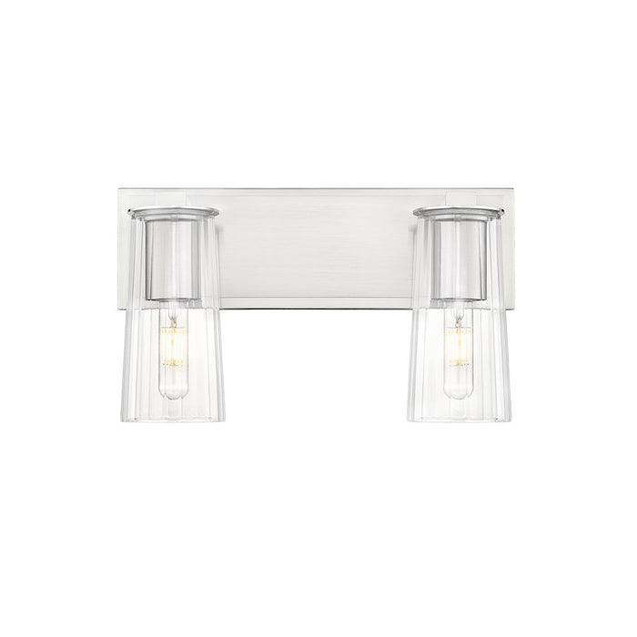 Z-Lite Titus 2 Light 16" Vanity, Brushed Nickel/Clear