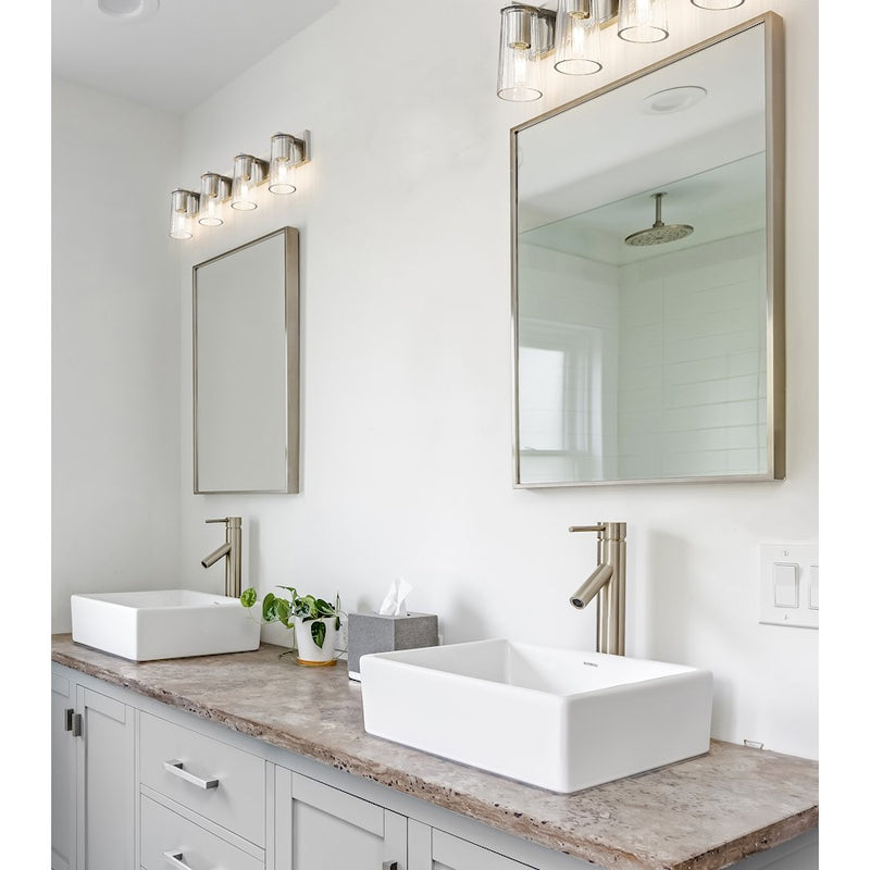 Z-Lite Titus 4 Light 32" Vanity, Brushed Nickel/Clear