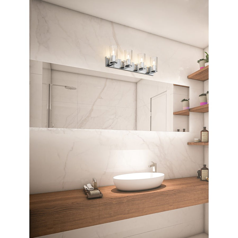 Z-Lite Titus 4 Light 32" Vanity, Chrome/Clear