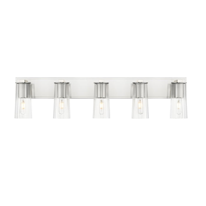 Z-Lite Titus 5 Light 40" Vanity, Brushed Nickel/Clear