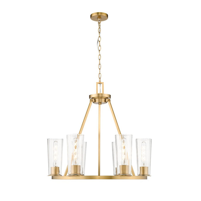 Z-Lite Titus 6 Light 26" Chandelier, Modern Gold/Clear - 826-6MGLD