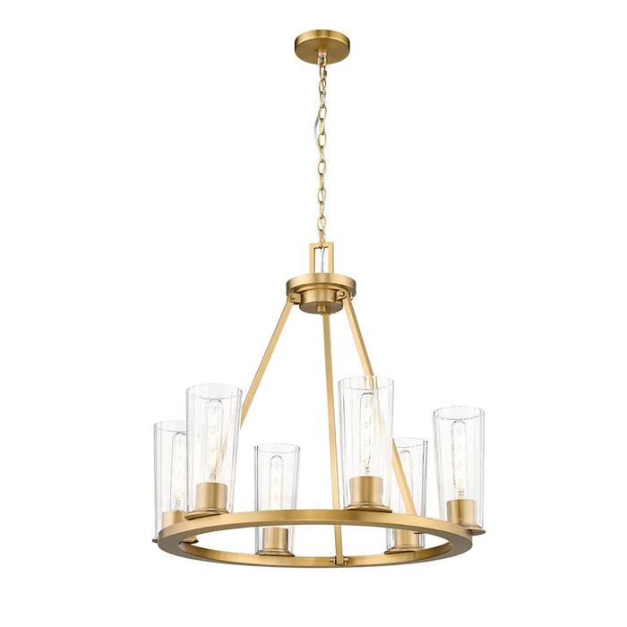 Z-Lite Titus 6 Light 26" Chandelier, Modern Gold/Clear