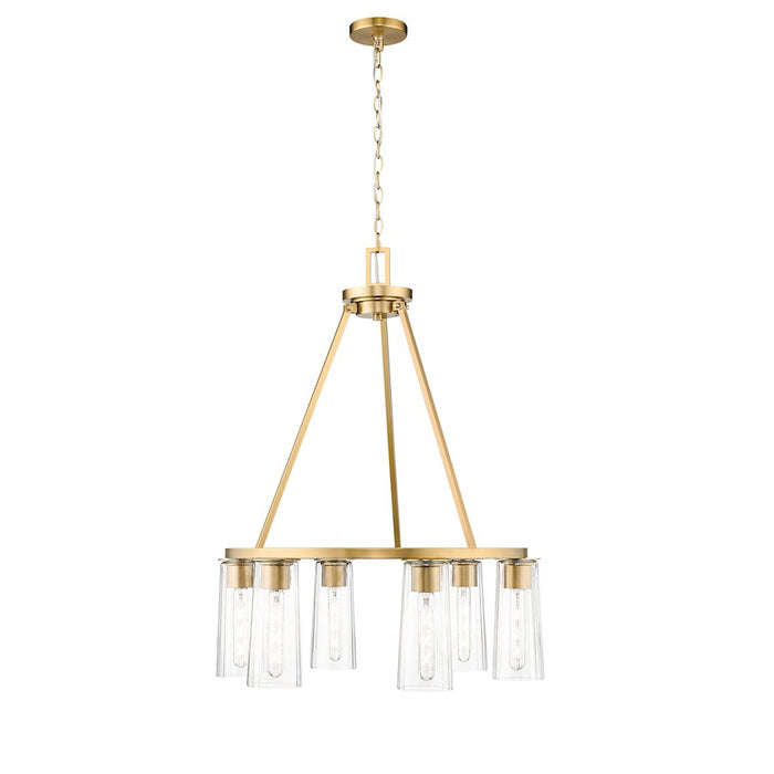 Z-Lite Titus 6 Light 26" Chandelier, Modern Gold/Clear