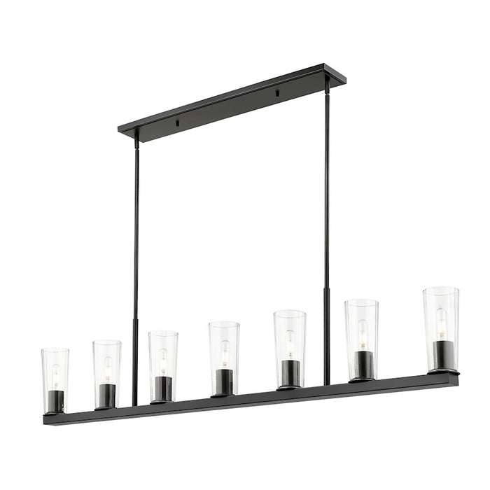 Z-Lite Titus 7 Light 5" Linear Chandelier, Matte Black/Clear