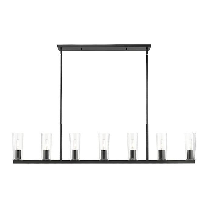 Z-Lite Titus 7 Light 5" Linear Chandelier, Matte Black/Clear