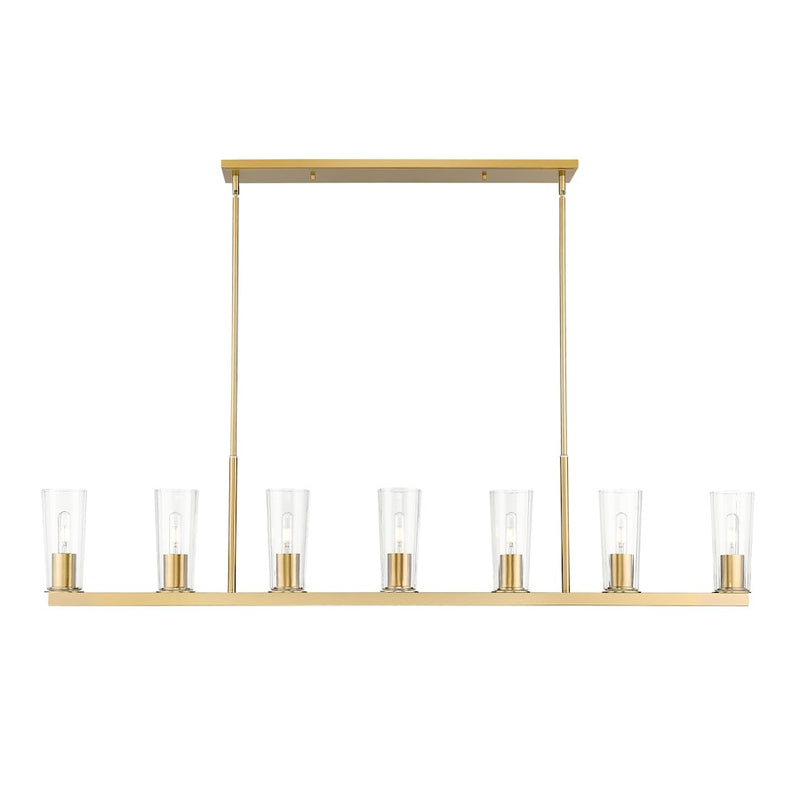 Z-Lite Titus 7 Light 5" Linear Chandelier, Modern Gold/Clear
