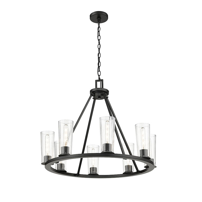 Z-Lite Titus 8 Light 33" Chandelier, Matte Black/Clear