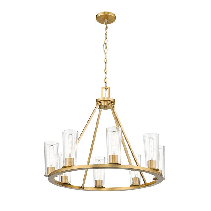 Z-Lite Titus 8 Light 33" Chandelier, Modern Gold/Clear