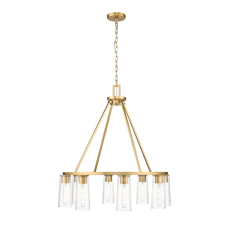 Z-Lite Titus 8 Light 33" Chandelier, Modern Gold/Clear