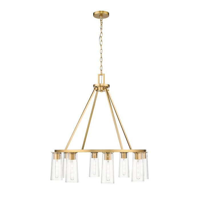 Z-Lite Titus 8 Light 33" Chandelier, Modern Gold/Clear