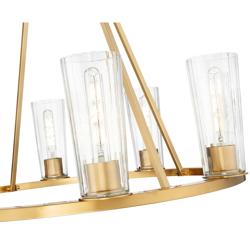 Z-Lite Titus 8 Light 33" Chandelier, Modern Gold/Clear