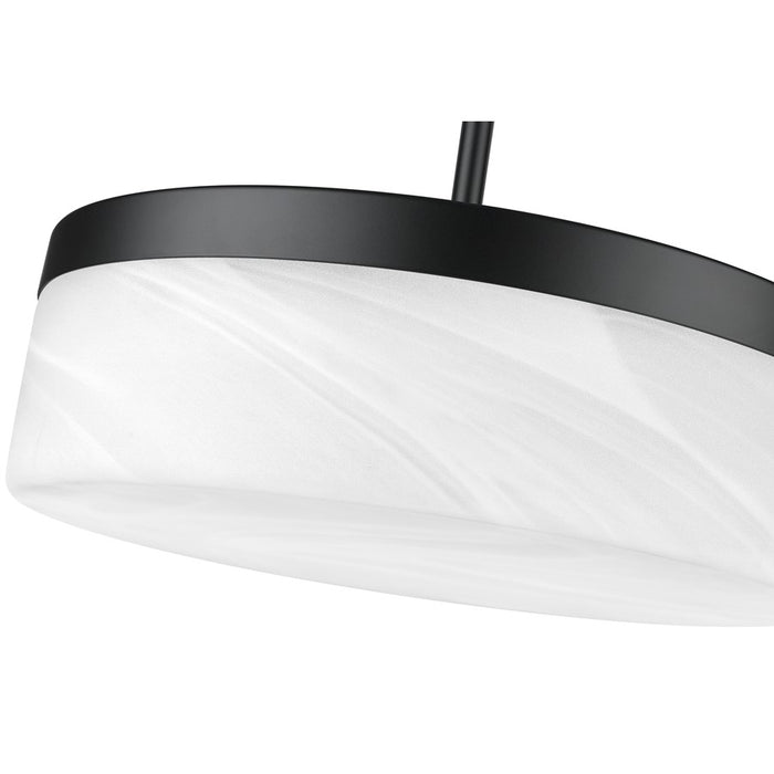 Z-Lite Renaud 1 Light 13" Pendant, Matte Black/Feathered White