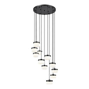 Z-Lite Renaud 11Lt Chandelier, Matte Black/Feathered White - 827P6-11R-MB-LED