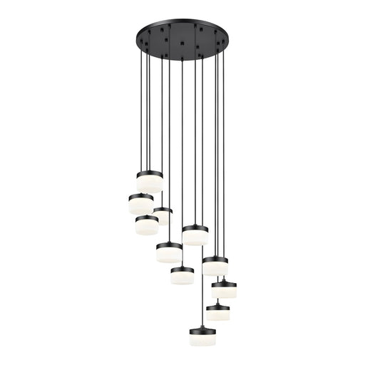 Z-Lite Renaud 11Lt Chandelier, Matte Black/Feathered White - 827P6-11R-MB-LED