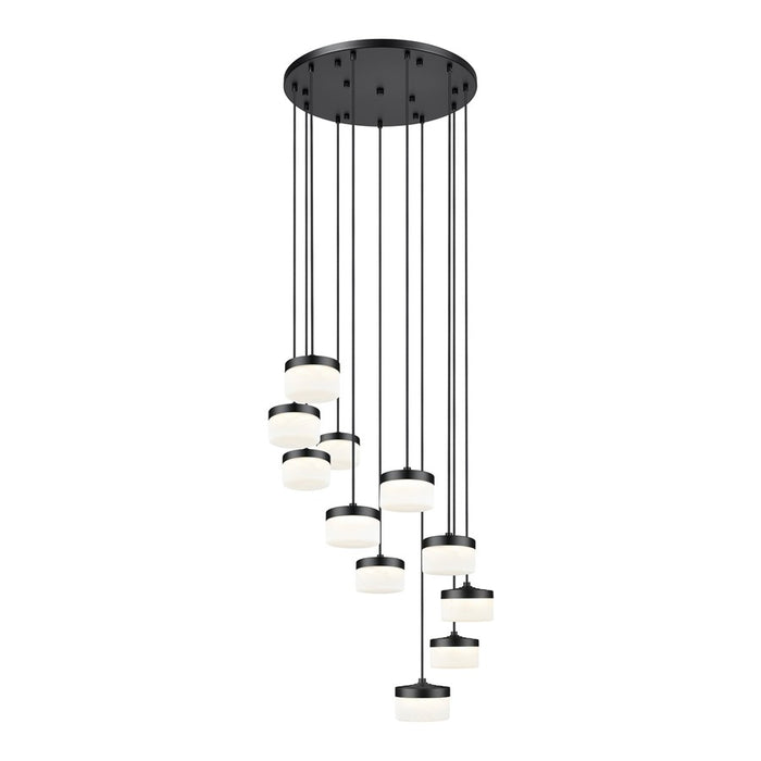 Z-Lite Renaud 11Lt Chandelier, Matte Black/Feathered White - 827P6-11R-MB-LED