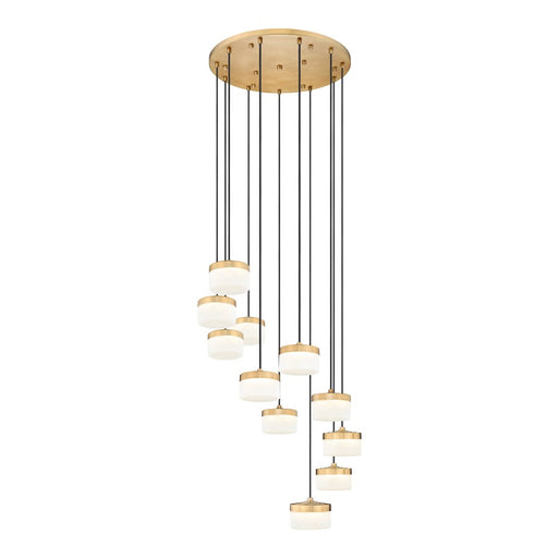 Z-Lite Renaud 11Lt Chandelier, Modern Gold/Feathered White - 827P6-11R-MGLD-LED