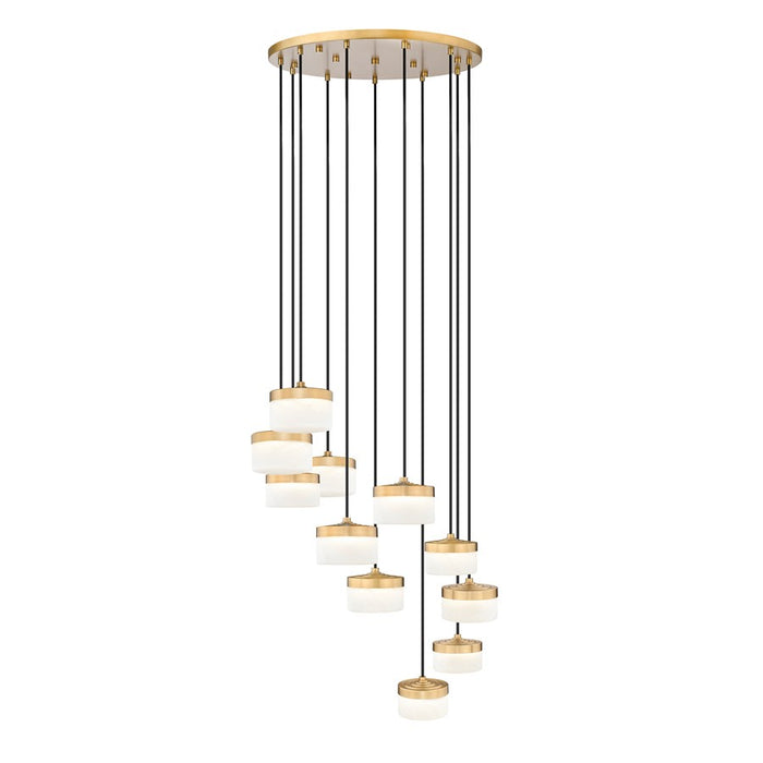 Z-Lite Renaud 11Lt Chandelier, Modern Gold/Feathered White