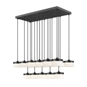 Z-Lite Renaud 17Lt Linear Chandelier, Black/Feathered White - 827P6-17L-MB-LED