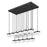 Z-Lite Renaud 17Lt Linear Chandelier, Black/Feathered White