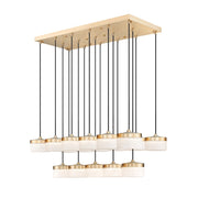 Z-Lite Renaud 17Lt Linear Chandelier, Gold/Feathered White - 827P6-17L-MGLD-LED