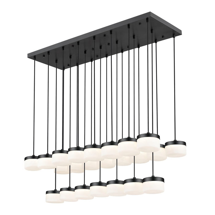 Z-Lite Renaud 23Lt Linear Chandelier, Black/Feathered White