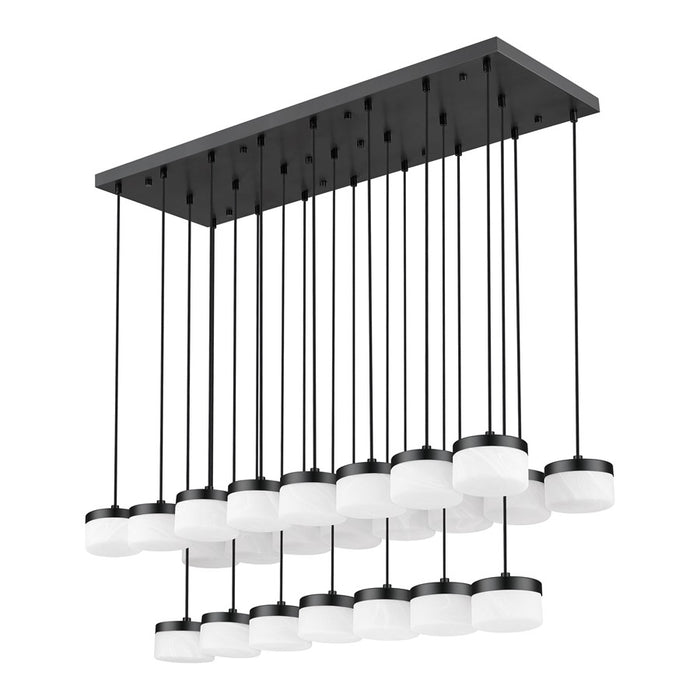 Z-Lite Renaud 23Lt Linear Chandelier, Black/Feathered White